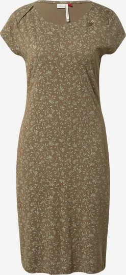 Ragwear Jerseyjurken Jurk RIVAN Dames Olijfgroen / Lichtgroen