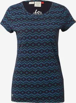 Voorkant 25 Ragwear T-shirts Shirt Dames Navy / Royal Blue/koningsblauw