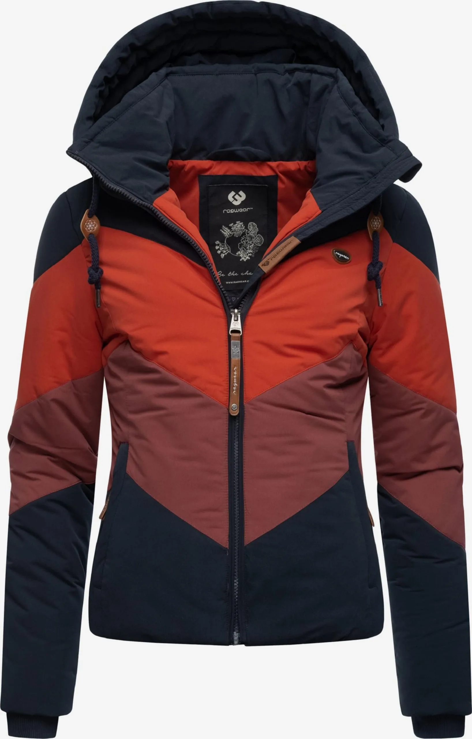 Ragwear Outdoor Jassen Functionele Jas Novva Dames Nachtblauw / Bourgogne / Lichtrood 2 Ragwear Outdoor Jassen Functionele Jas Novva Dames Nachtblauw / Bourgogne / Lichtrood - Afbeelding 2