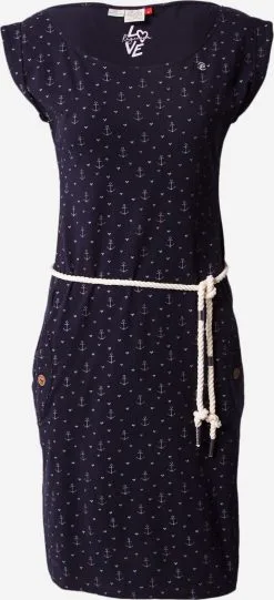 Ragwear Jerseyjurken Jurk Dames Marine / Pastelblauw