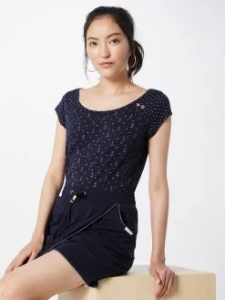 Ragwear T-shirts Shirt ROSANNE Dames Navy / Lichtblauw -Aanbiedingen Ragwear Winkel 204d683532b44bf0c5f72434b683d8a9