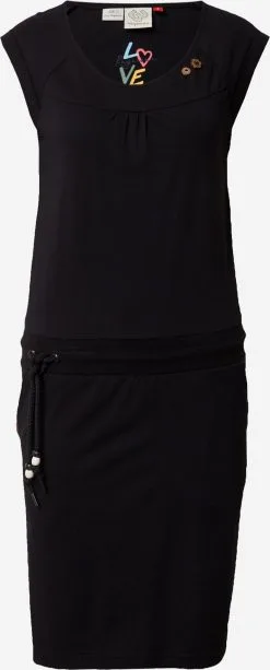 Ragwear Jerseyjurken Jurk Dames Zwart