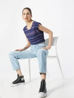 Ragwear T-shirts Shirt GREETA Dames Indigo / Lichtblauw -Aanbiedingen Ragwear Winkel 557c4ba1073e22f70d99ef9e28d436b0