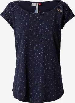 Ragwear T-shirts Shirt ROSANNE Dames Navy / Lichtblauw