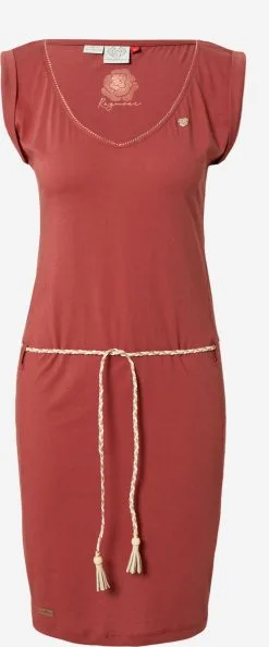 Ragwear Jerseyjurken Jurk SLAVKA Dames Roestbruin