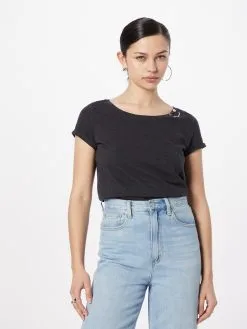 Ragwear T-shirts Shirt FLORAH Dames Donkergrijs -Aanbiedingen Ragwear Winkel 67bfc61d8a98435931d57a88cb0b63eb