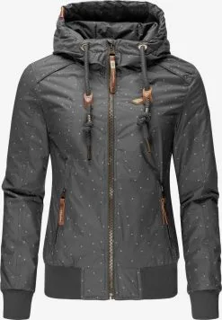 Ragwear Winterjassen Winterjas Druna Print Winter Dames Grijs
