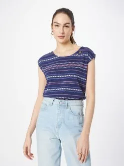 Ragwear T-shirts Shirt GREETA Dames Indigo / Lichtblauw -Aanbiedingen Ragwear Winkel 7f63fb12eda308aa11905efdf73cdf55