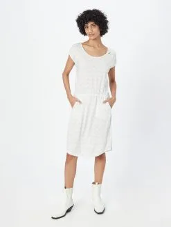 Ragwear Jerseyjurken Jurk LILITHE Dames Wit -Aanbiedingen Ragwear Winkel 87878ae52104dc971a8ac99b11214da9