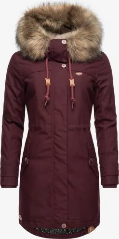 Ragwear Parkas Winterparka Tawny Dames Wijnrood -Aanbiedingen Ragwear Winkel a214b9d36868b496d91c23b7feac66af