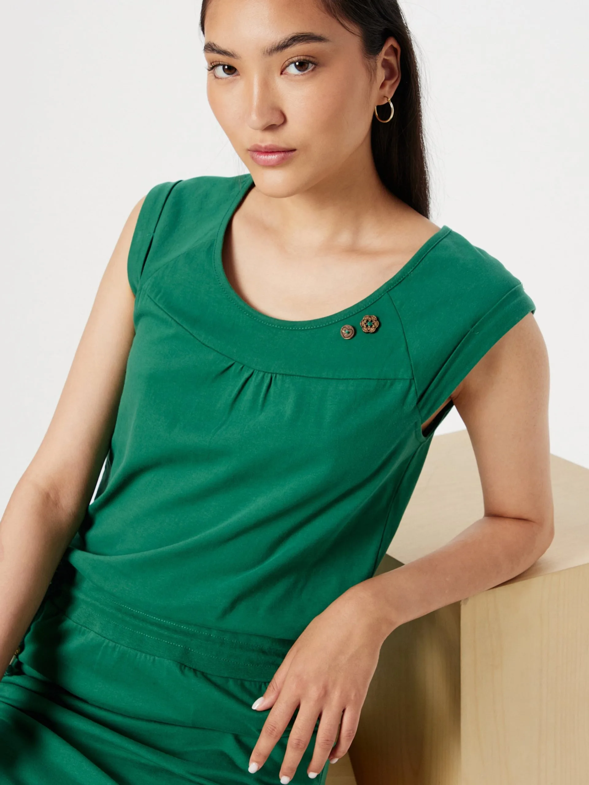 Ragwear Jerseyjurken Jurk Dames Smaragd 7 Ragwear Jerseyjurken Jurk Dames Smaragd - Afbeelding 7