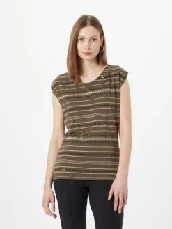 Ragwear T-shirts Shirt GREETA Dames Olijfgroen -Aanbiedingen Ragwear Winkel d4de80780330b2428080c456cb603d2f