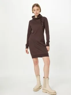 Ragwear Mini Jurken Jurk Chloe Dames Chocoladebruin -Aanbiedingen Ragwear Winkel eeb81858522a5c35562904c6a9831503